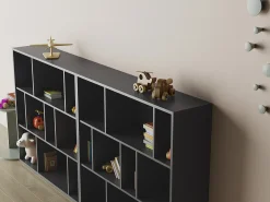 Biblioteca 3 prateleiras - A117cm x C119cm x P32cm antracite - Nack*Herdasa Hot