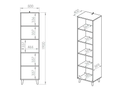 Biblioteca Alycia - efeito madeira 190cm*Petits-Meubles Online