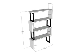 Vente-unique Biblioteca*Biblioteca com 3 prateleiras em metal natural claro e preto - ROVENI Preto / Natural claro