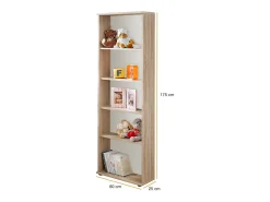 Clearance Biblioteca de 4 prateleiras para quarto infantil na cor carvalho, coleção DENVER. Biblioteca