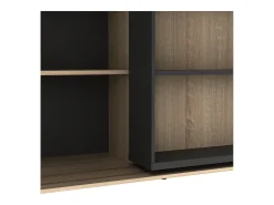 Biblioteca de correr com 18 nichos natural e antracite PRALI^Vente-unique Best