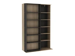 Biblioteca de correr com 18 nichos natural e antracite PRALI^Vente-unique Best