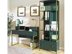 Biblioteca design com muitos compartimentos na cor e dourado, coleção DOUGLAS.^Meublorama Sale