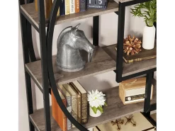 Clearance Biblioteca Industrial de 5 Níveis, Biblioteca com 180 cm de Altura com 8 Prateleiras de Armazenamento Abertas Biblioteca