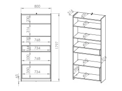 Biblioteca Tara madeira 180cm^Petits-Meubles Sale