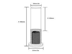 Biolareira de mesa a bioetanol TOLOSA D20 x H49,5 interno externo^ Online