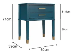 Blair | Mesa de apoio com 1 gaveta em preto - moldura dourada*Dorel Home Discount