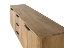 Buffet em madeira de mangue de cor natural com moedas arrondis^Giner y colomer New