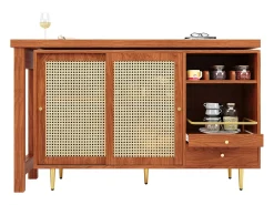 Buffet, Móveis de Bar Rotativo Extensível - MDF - Com Armazenamento Diversos -^ModernLuxe New