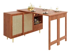Buffet, Móveis de Bar Rotativo Extensível - MDF - Com Armazenamento Diversos -^ModernLuxe New