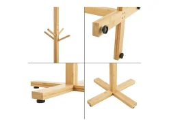 Helloshop26 Cabide De Pé*Cabide de pé Jämsä com 12 ganchos de bambu 03_0008183 Castanho