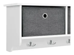 Helloshop26 Cabide De Pé*Cabide de parede 30 x 100 x 20 cm branco prata cinza 03_0008181 Cinzento