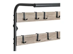 Cabide Jano Hallway Preto/Carvalho Claro 170x74x34 cm^5five Hot