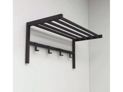 Cabideiro de parede com 4 ganchos e prateleira, metal , 69x33x34 cm^ Sale