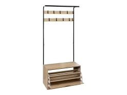 Cabideiro Jano Sapateira Cor Carvalho 80x175 cm Móvel de Entrada^5five Outlet