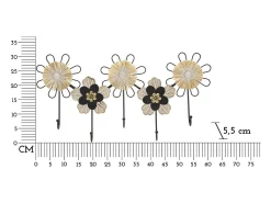 Hot Cabides de Parede Flores 1, Castanho, 61x5,5x30,5 cm, Kendra Home Cabide De Pé