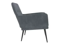 vidaxl Poltrona*Cadeira c/ apoio de braços 62x79x79 cm veludo -escuro Cinzento