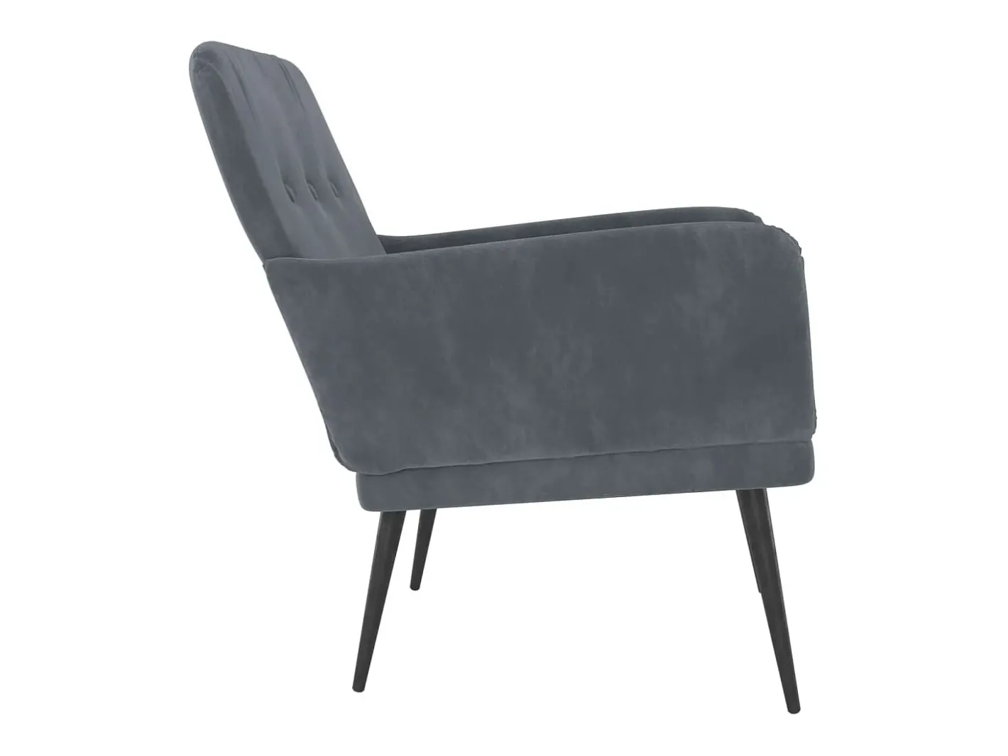 vidaxl Poltrona*Cadeira c/ apoio de braços 62x79x79 cm veludo -escuro Cinzento