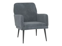 vidaxl Poltrona*Cadeira c/ apoio de braços 62x79x79 cm veludo -escuro Cinzento