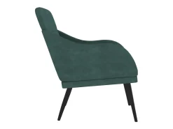 vidaxl Poltrona*Cadeira c/ apoio de braços 63x76x80 cm veludo -escuro Verde