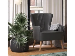 Cadeira de acento estofada em tecido escuro*Dorel Home Best