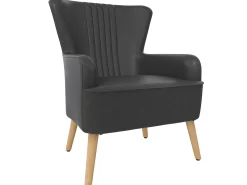 Cadeira de acento estofada em tecido escuro*Dorel Home Best
