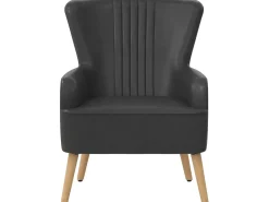Cadeira de acento estofada em tecido escuro*Dorel Home Best