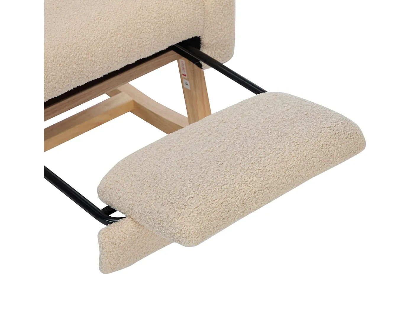 Sale Cadeira de balanço 132x50x99 cm - Estrutura em madeira maciça - Veludo - Poltrona