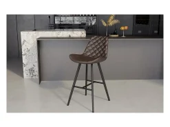 Cadeira de balcão 'Alicanta' PU Marrom Escuro^Meublorama Clearance