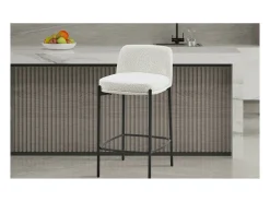 Best Cadeira de balcão ELISE na cor branca, dimensões A91 x L44 x P42 cm, ideal para um balcão moderno. Banco