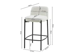 Best Cadeira de balcão ELISE na cor branca, dimensões A91 x L44 x P42 cm, ideal para um balcão moderno. Banco