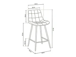 Best Cadeira de balcão 'Jute' Veludo , dimensões: A95 x L46 x P36 cm Banco