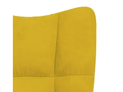 vidaxl Poltrona*Cadeira de baloiçar com banco veludo mostarda Amarelo