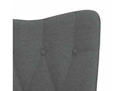 vidaxl Poltrona*Cadeira de baloiço com banco tecido -escuro Cinzento