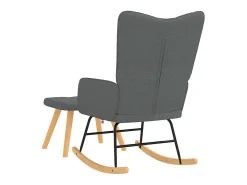 vidaxl Poltrona*Cadeira de baloiço com banco tecido -escuro Cinzento