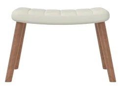 vidaxl Poltrona*Cadeira de baloiço com banco veludo nata Branco