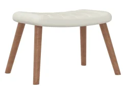 vidaxl Poltrona*Cadeira de baloiço com banco veludo nata Branco