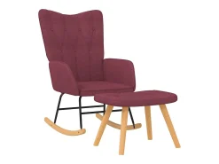 vidaxl Poltrona*Cadeira de baloiço com banco tecido tinto Vermelho