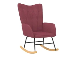 vidaxl Poltrona*Cadeira de baloiço com banco tecido tinto Vermelho