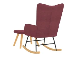 vidaxl Poltrona*Cadeira de baloiço com banco tecido tinto Vermelho