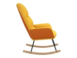 vidaxl Poltrona*Cadeira de baloiço tecido mostarda Amarelo