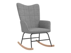 vidaxl Poltrona*Cadeira de baloiço tecido -claro Cinzento