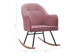 vidaxl Poltrona*Cadeira de baloiço veludo Rosa