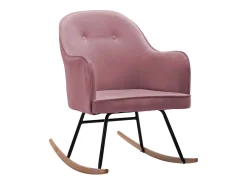 vidaxl Poltrona*Cadeira de baloiço veludo Rosa
