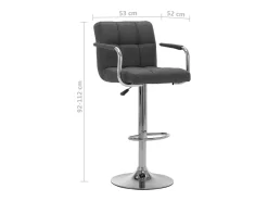 vidaxl Banco*Cadeira de bar tecido -escuro Cinzento