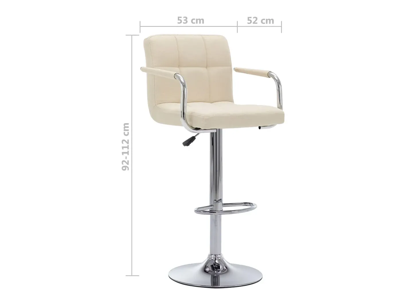 vidaxl Banco*Cadeira de bar tecido cor Creme