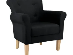 Loft24 Poltrona*Cadeira de café estofada em tecido Cinzento