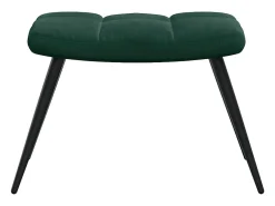 Best Cadeira de descanso com banco veludo verde-escuro Poltrona