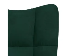 Best Cadeira de descanso com banco veludo verde-escuro Poltrona