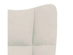 Best Cadeira de descanso com banco veludo branco nata Poltrona